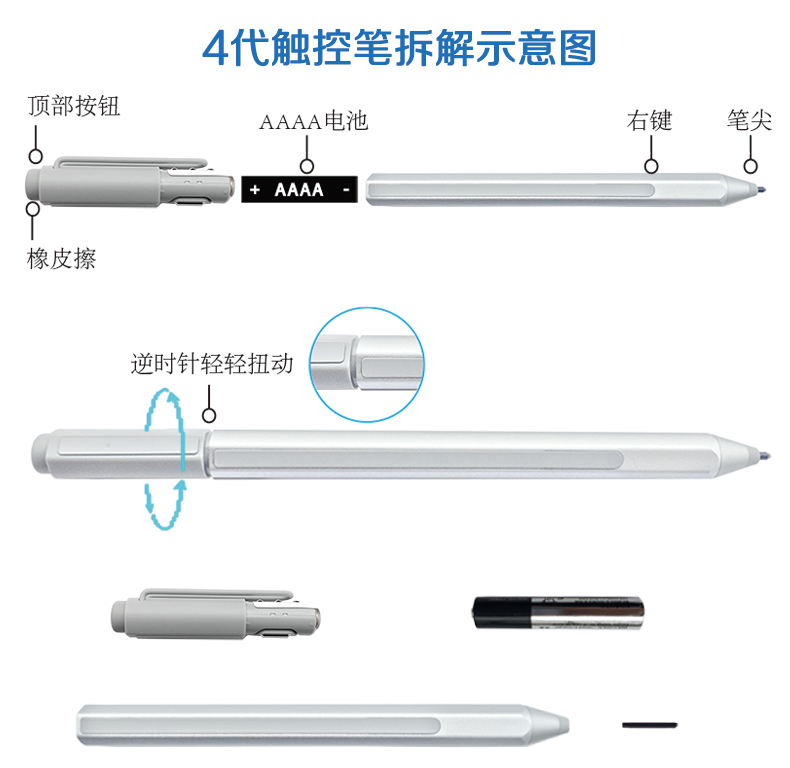 微软数字笔三代四代五代笔的拆解区分  微软 手写笔 原装笔 四代笔 五代笔 第2张
